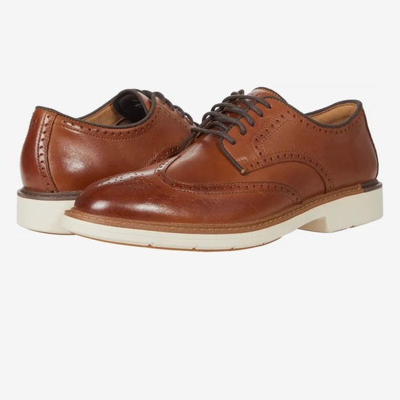 Cole Haan Mens GO TO WING OXFORD British Tan Leather Shoe Size 9.5 M D - Picture 1 of 11